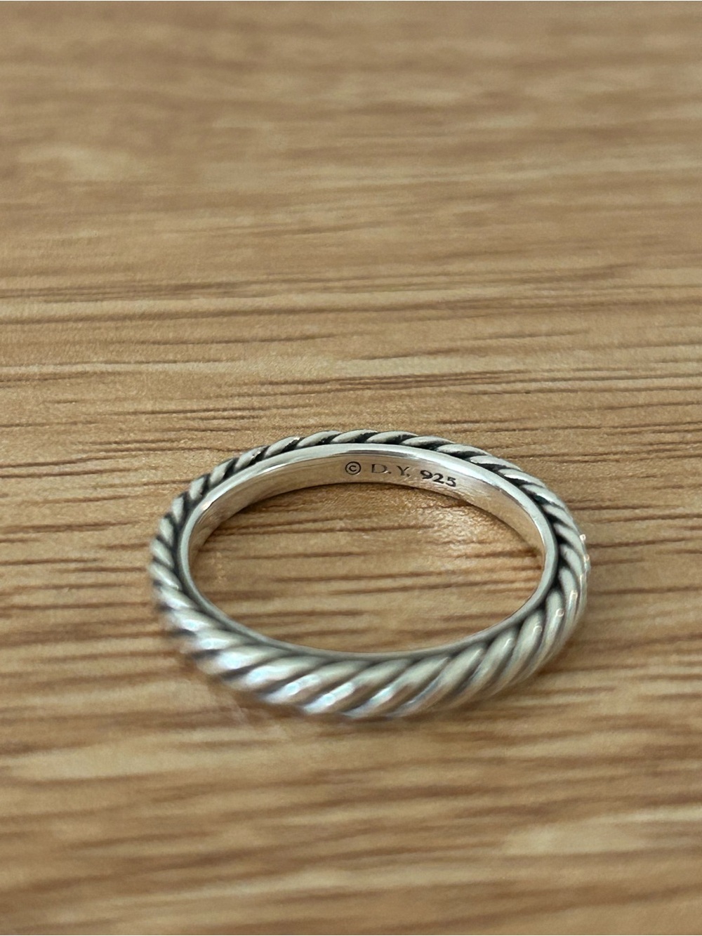 David Yurman Twisted Rope Sterling-Color Band Ring - Picture 3 of 6